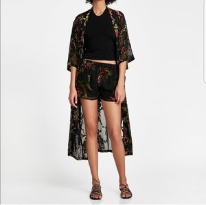 Zara kimono and short set